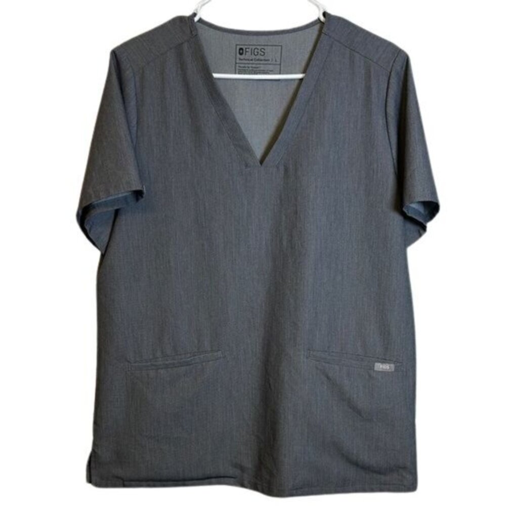 Figs V-Neck Surgeon Nurse Doctor Pharmacist Scrub Top Casma Size Large EUC #2559